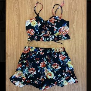 Two Piece Floral Shorts and Tank Set NWT